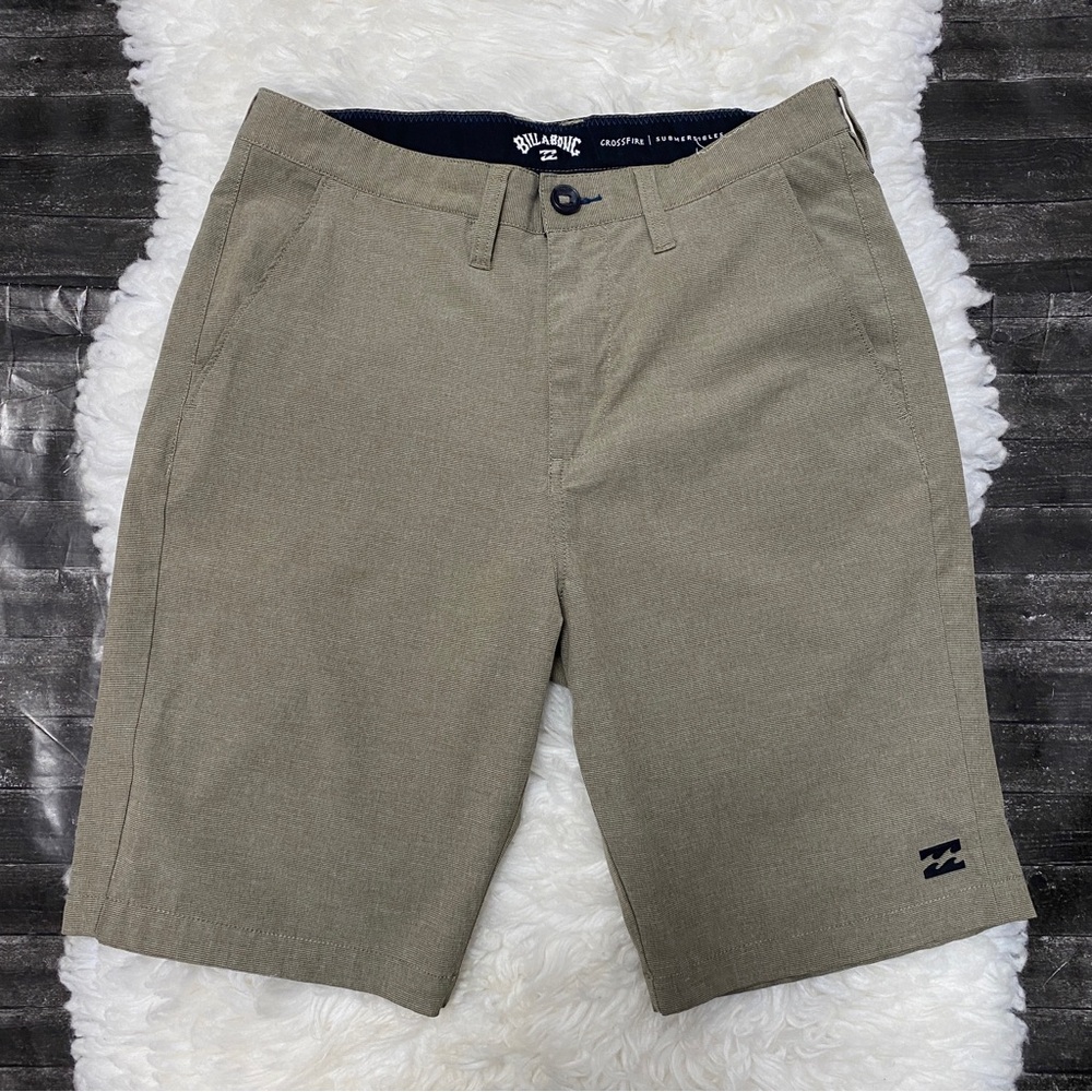 BILLABONG MEN'S TAN KHAKI SUBMERSIBLES CROSSFIRE SHORTS CHINO SURF SWIM